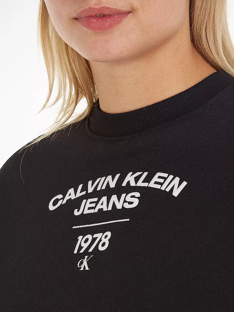 CALVIN KLEIN JEANS | Sweater Cropped Fit  | schwarz