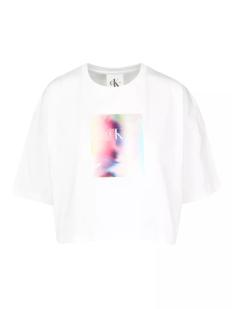 CALVIN KLEIN JEANS | T Shirt Cropped Pride | weiß