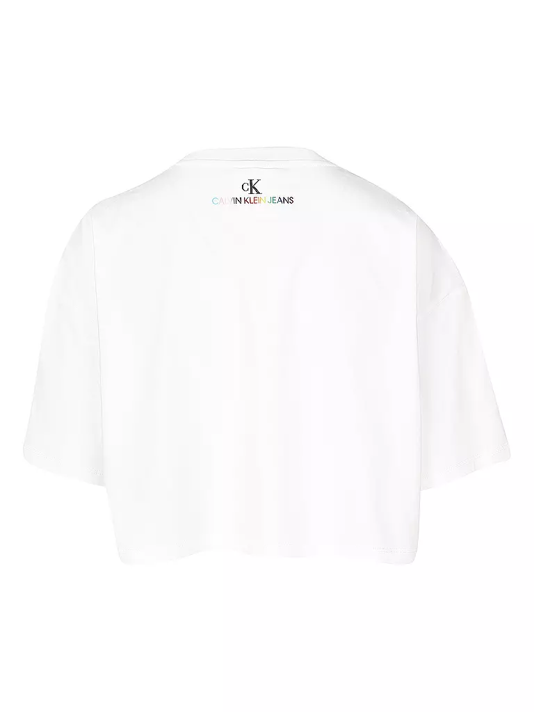 CALVIN KLEIN JEANS | T Shirt Cropped Pride | weiß
