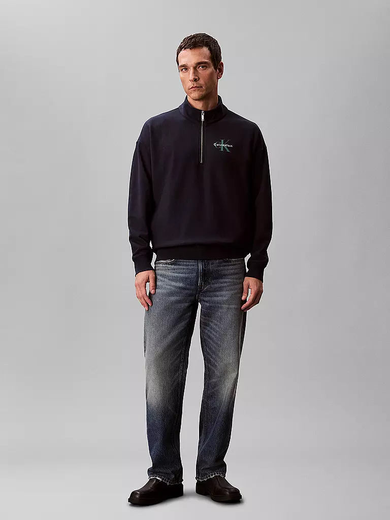 CALVIN KLEIN JEANS | Troyer Sweater  | dunkelblau