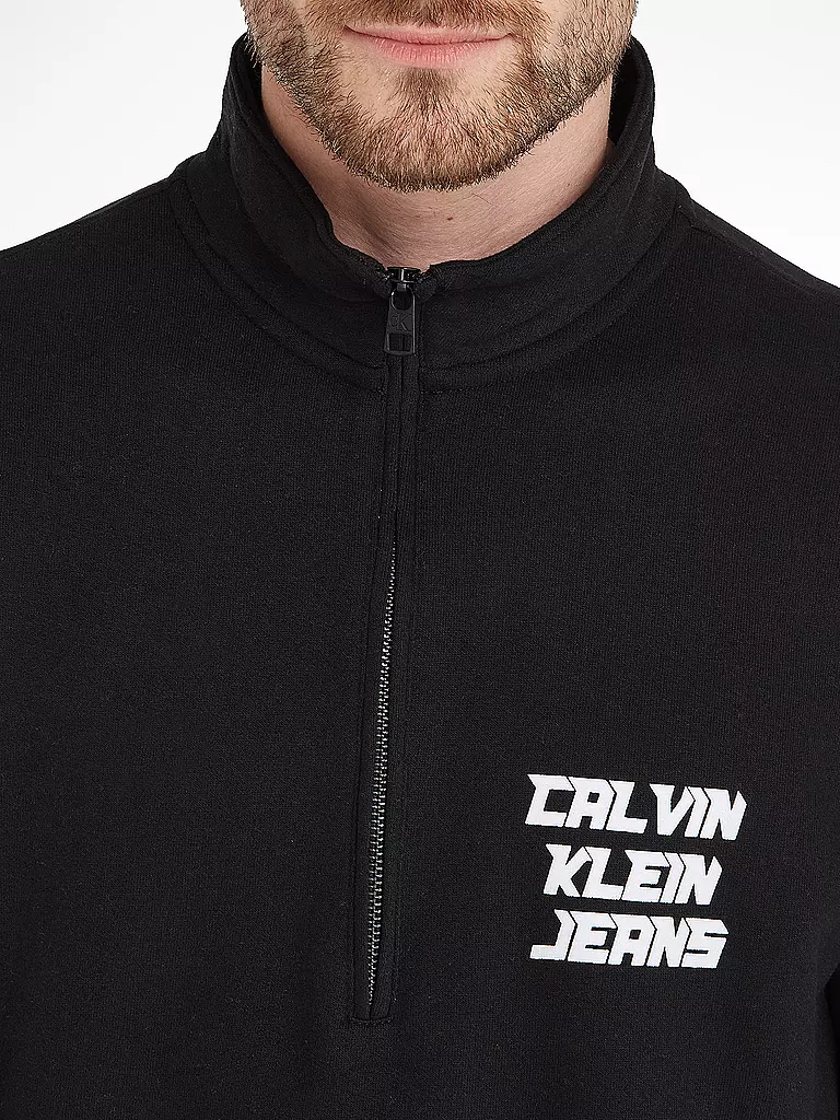 CALVIN KLEIN JEANS | Troyer Sweater | schwarz