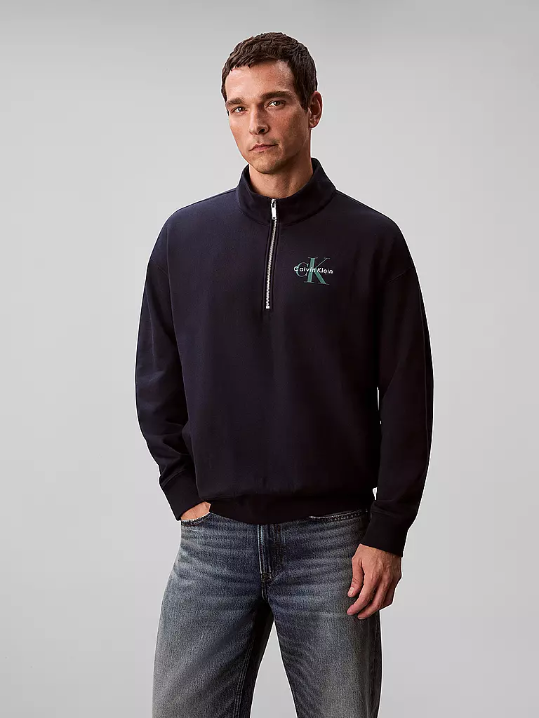 CALVIN KLEIN JEANS | Troyer Sweater | dunkelblau