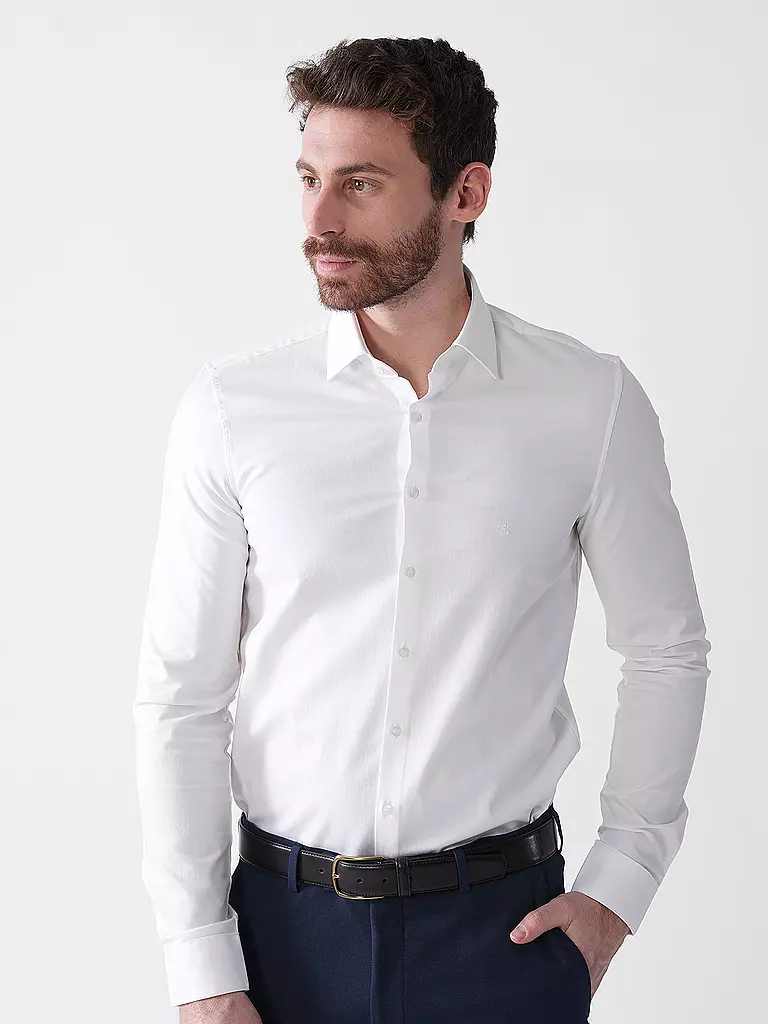 CALVIN KLEIN | Hemd Slim Fit EASY CARE | weiss