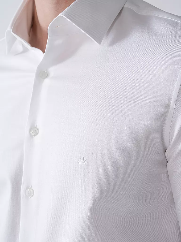 CALVIN KLEIN | Hemd Slim Fit EASY CARE | weiss