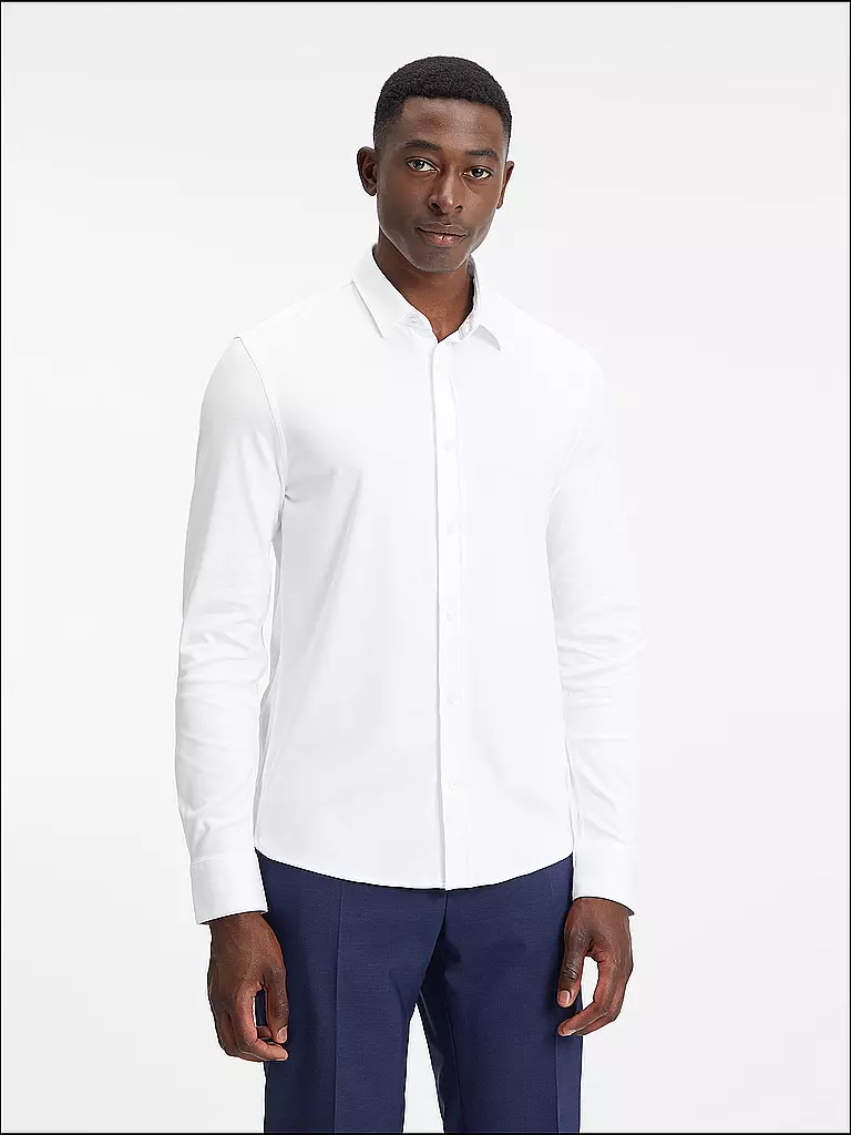 CALVIN KLEIN | Jerseyhemd Slim Fit | weiss