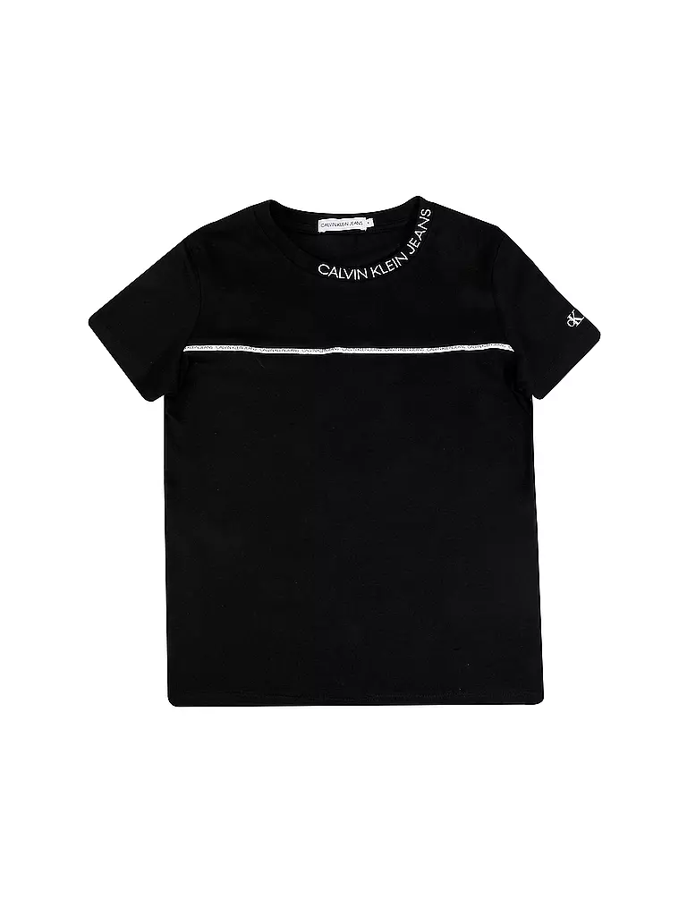 CALVIN KLEIN | Jungen T Shirt Logo Piping | schwarz