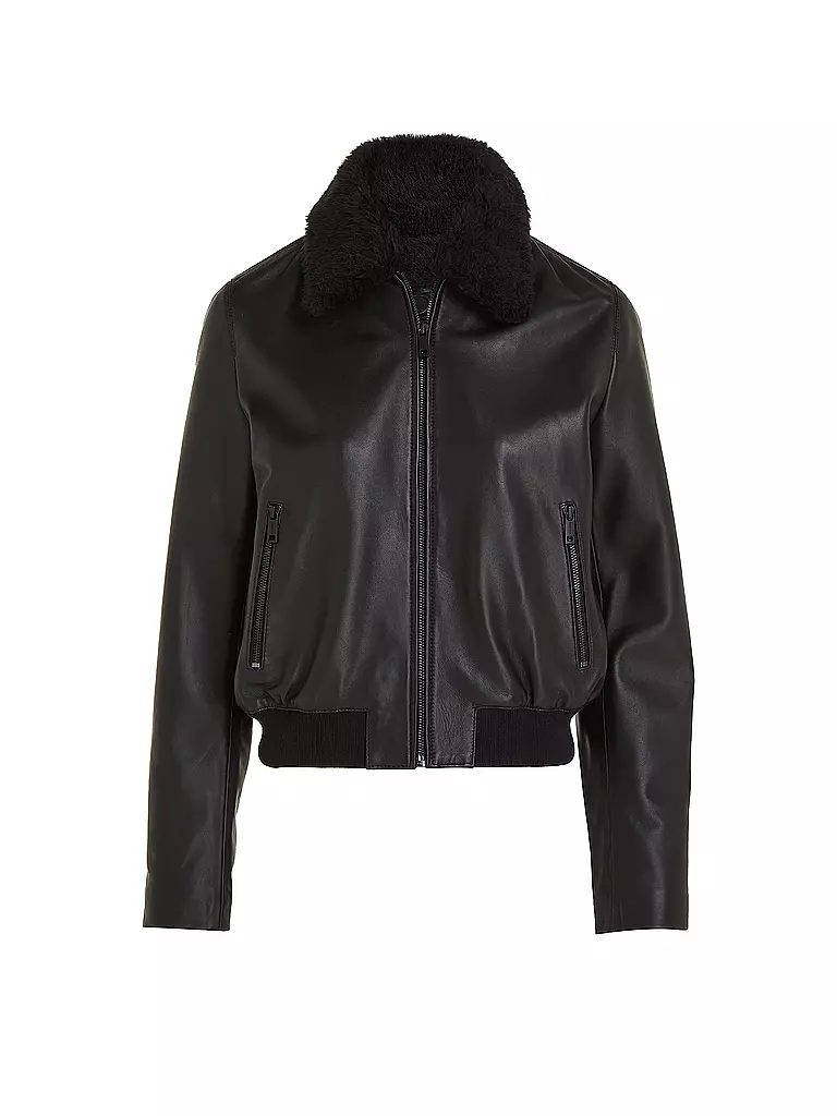 CALVIN KLEIN | Lederjacke  | schwarz