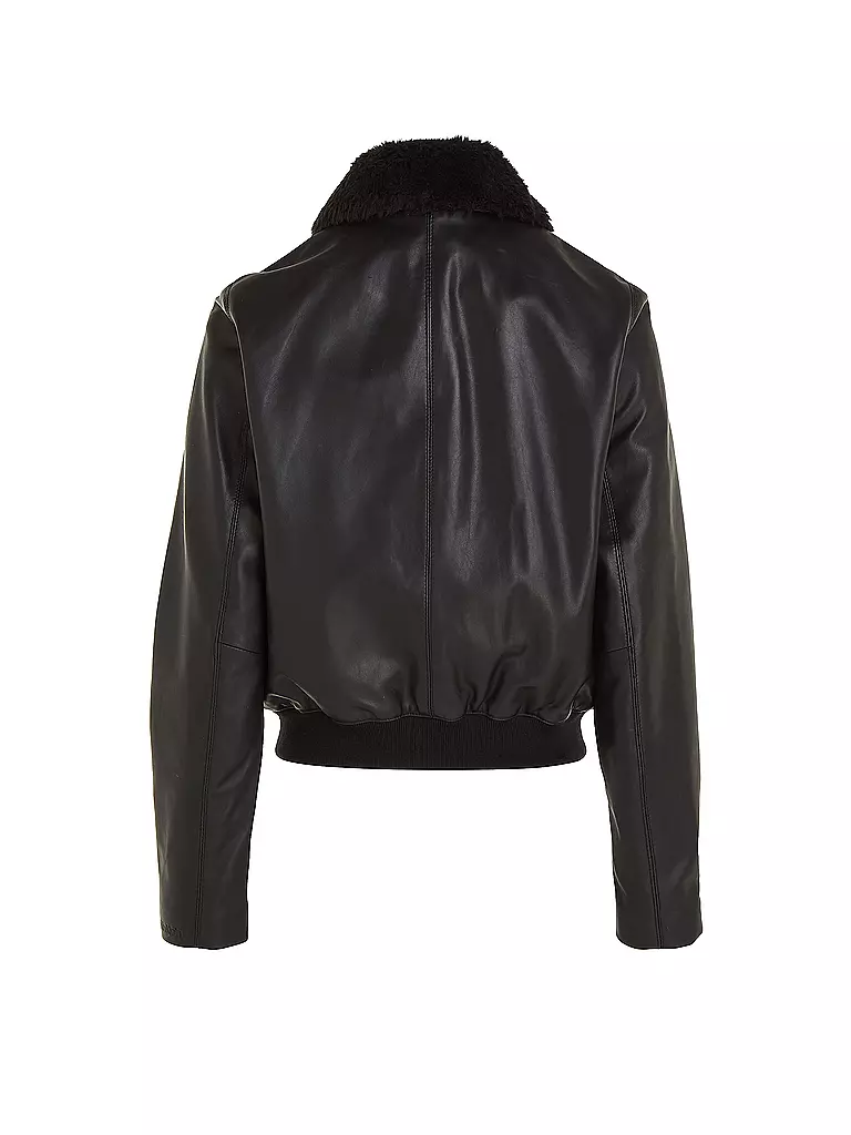 CALVIN KLEIN | Lederjacke  | schwarz
