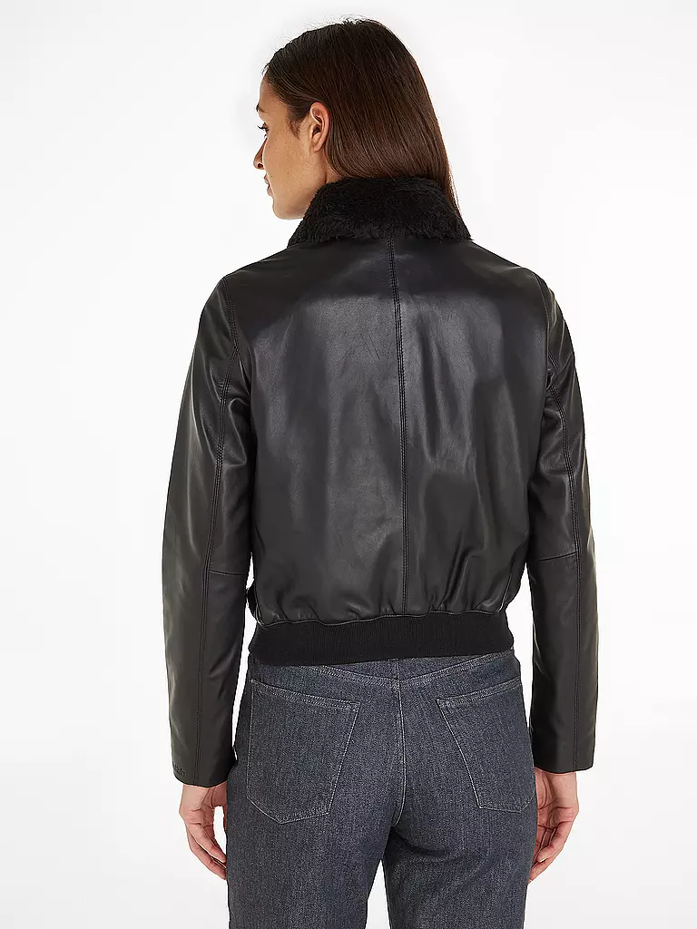 CALVIN KLEIN | Lederjacke  | schwarz