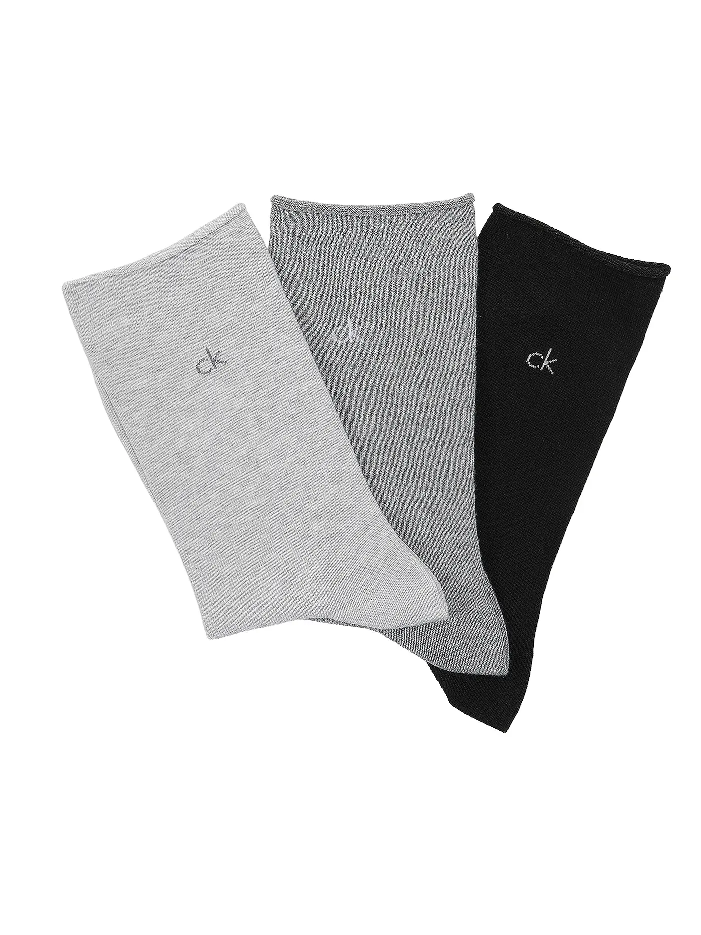 CALVIN KLEIN | Socken 3er Pkg white / grey melange / black | grau