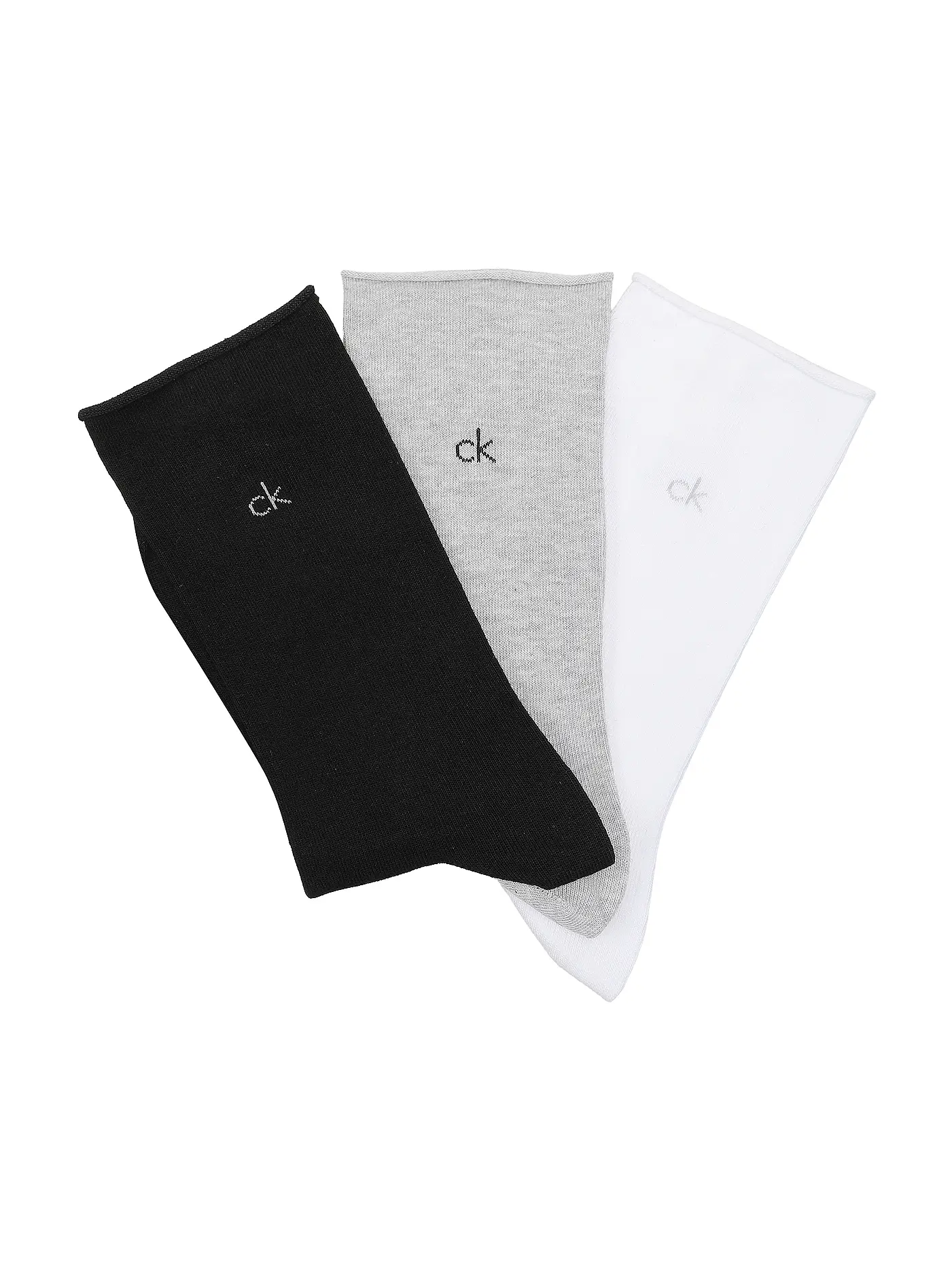 CALVIN KLEIN | Socken 3er Pkg white / grey melange / black | hellgrau