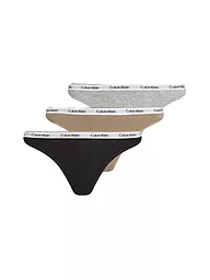 CALVIN KLEIN | String 3er Pack multi | Schwarz