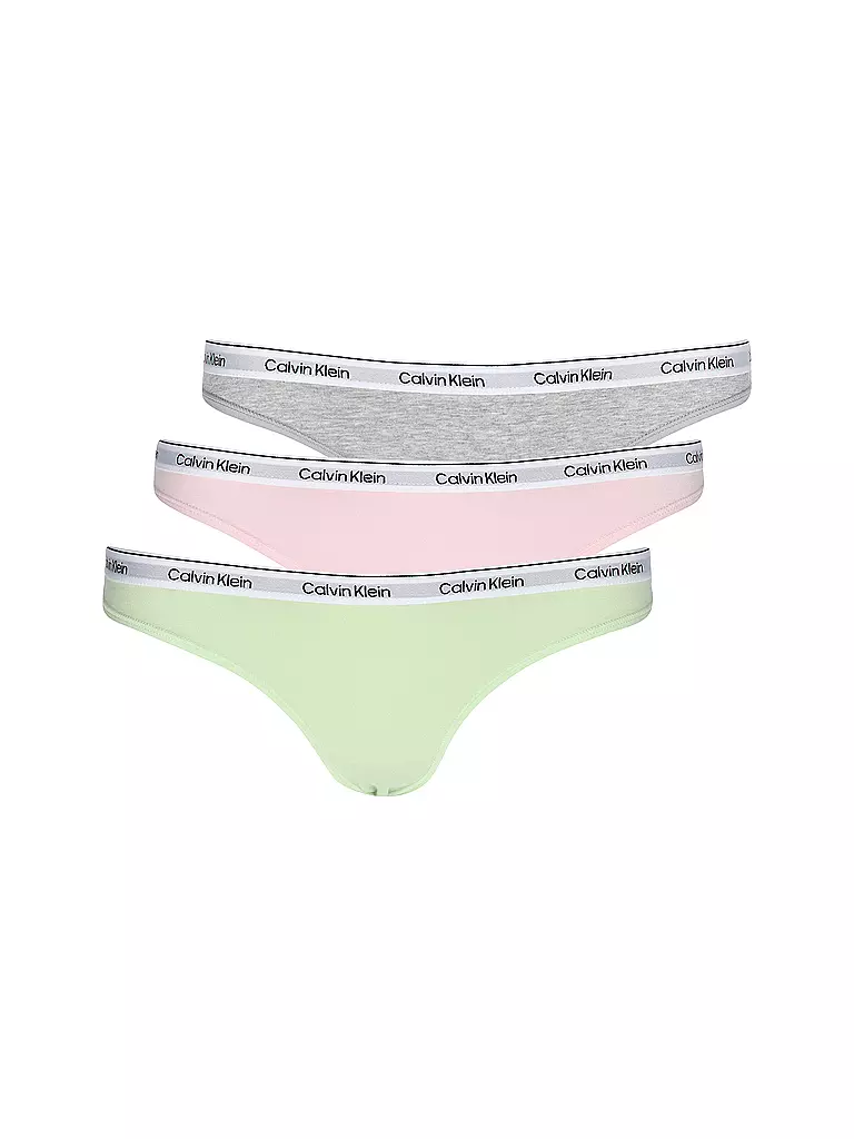 CALVIN KLEIN | String 3er Pack multi | hellgrün