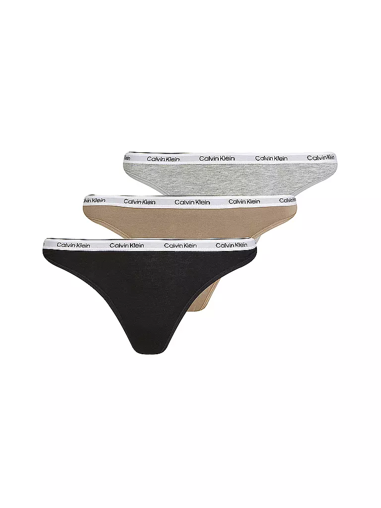 CALVIN KLEIN | String 3er Pack multi | schwarz