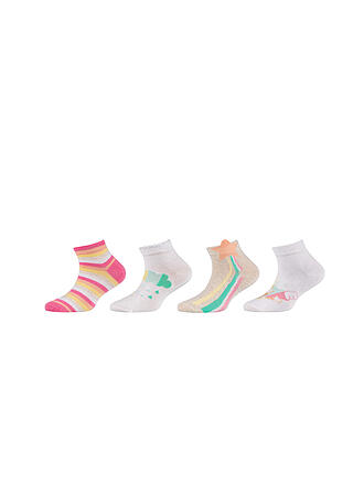 CAMANO | Mädchen Sneaker Socken 4er Pkg white mix