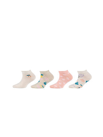 CAMANO | Mädchen Sneaker Socken 4er Pkg  offwhite melange
