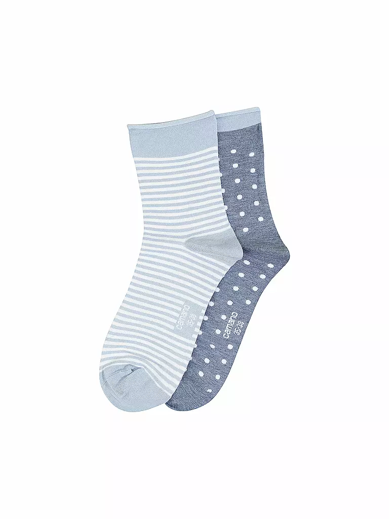 CAMANO | Damen Socken 2er Pkg Silky Feeling Denim Melange | blau