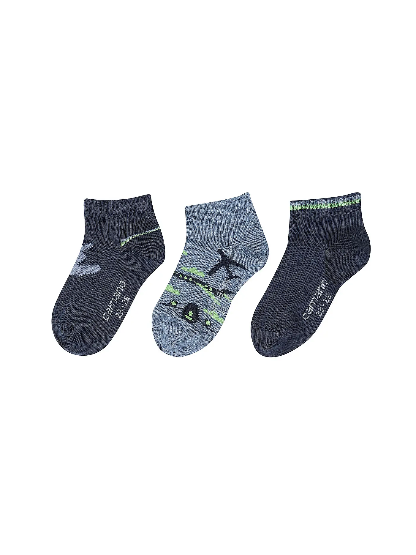 CAMANO | Jungen Sneakersocken 3er Pkg denim melange | blau