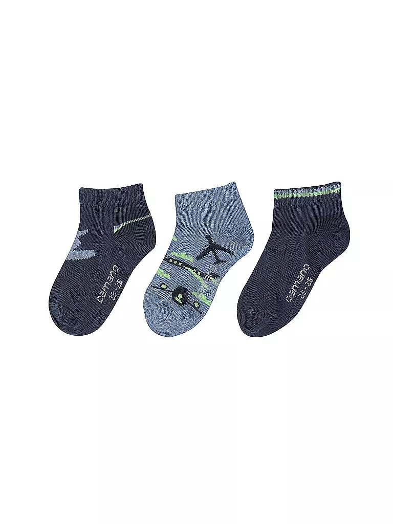 CAMANO | Jungen Sneakersocken 3er Pkg denim melange | blau