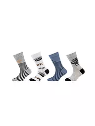 CAMANO | Jungen Socken 4er Pkg. offwhite melange | grau