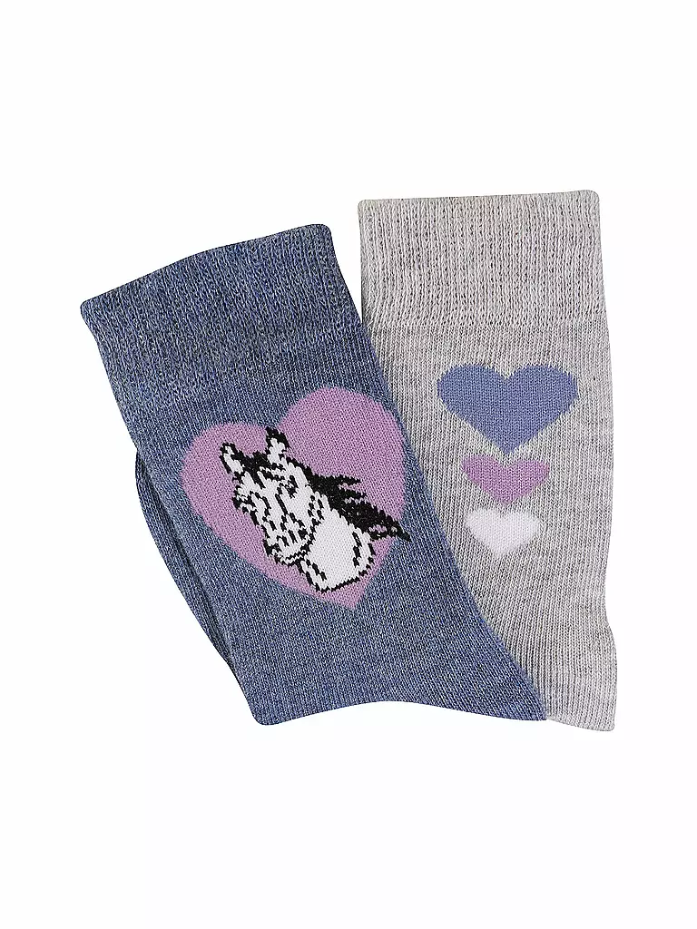 CAMANO | Mädchen Socken 2er Pkg Pferd denim melange | blau