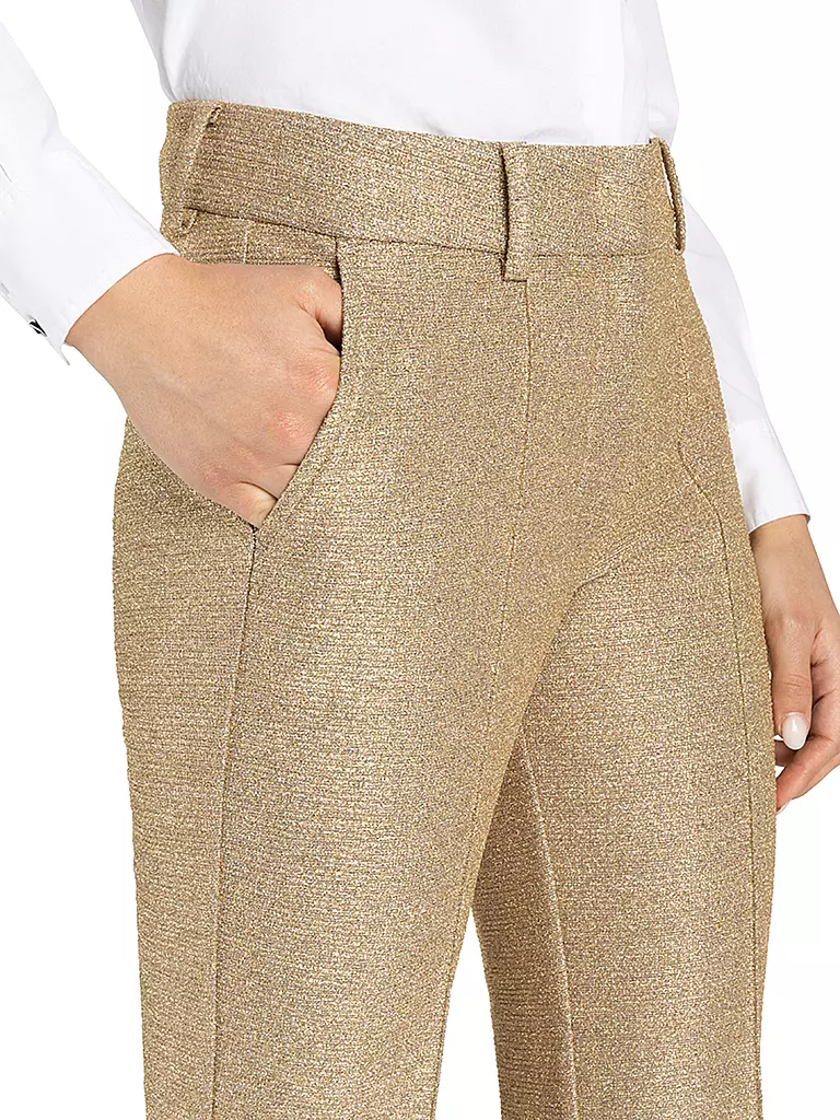 CAMBIO | Hose Flared Fit FRANCE CROPPED | gold