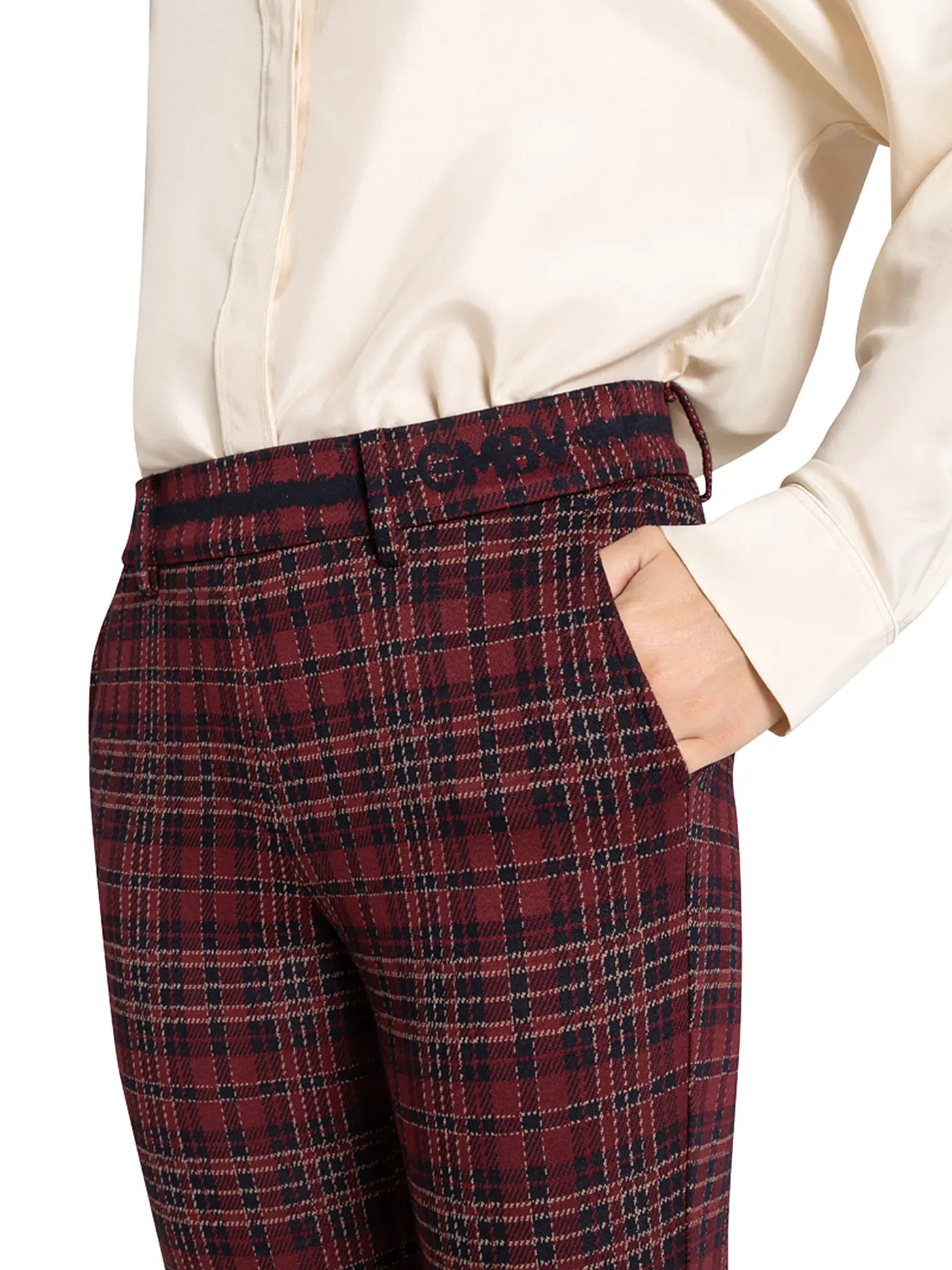 CAMBIO | Hose Flared Fit FRANCOISE CROPPED | dunkelrot