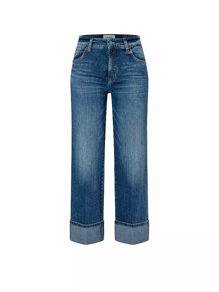 CAMBIO | Jeans wide leg Celia Rool Up | blau