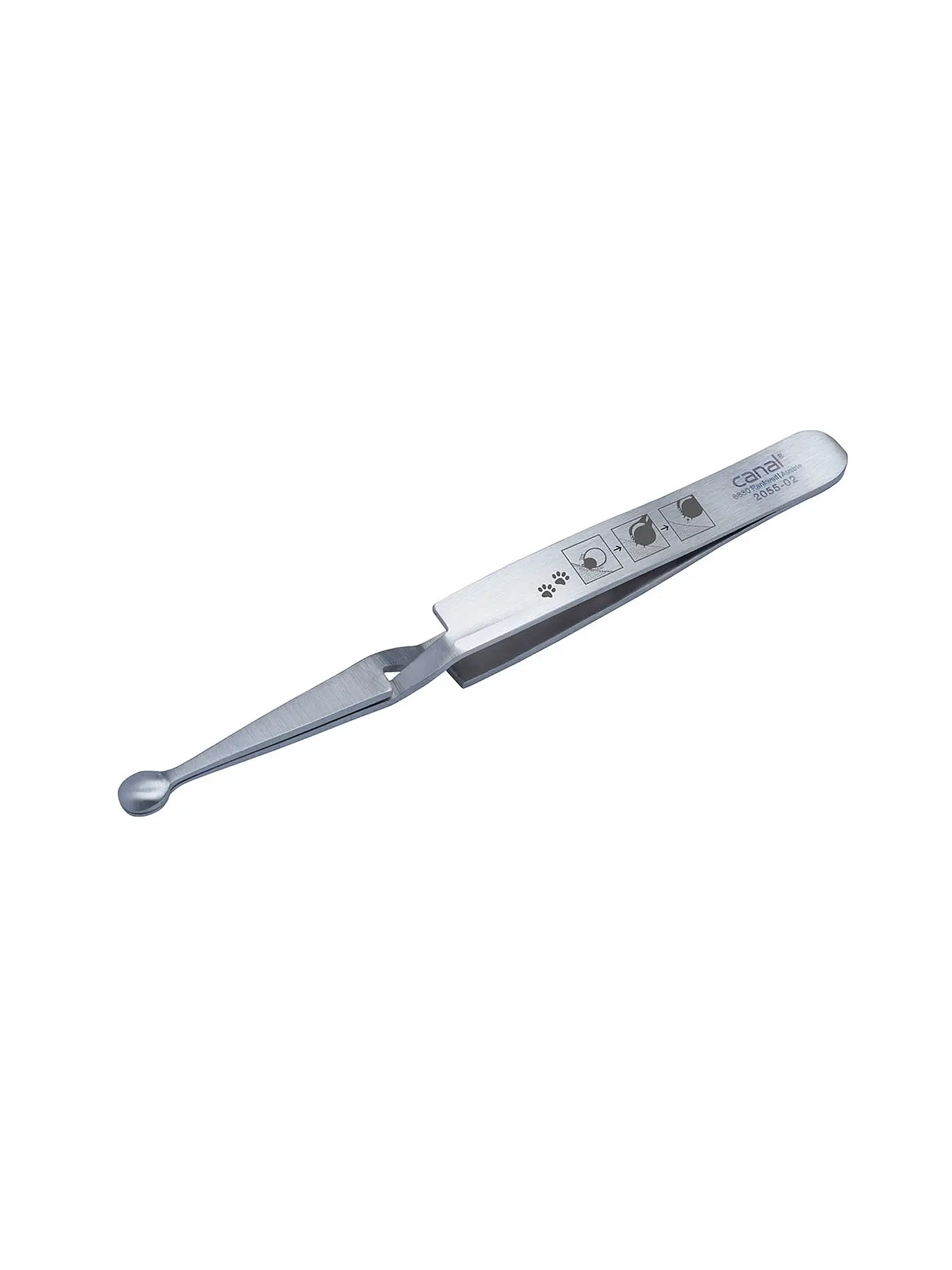 CANAL | Zeckenpinzette für Tiere rostfrei 120mm 2055-02 | silber