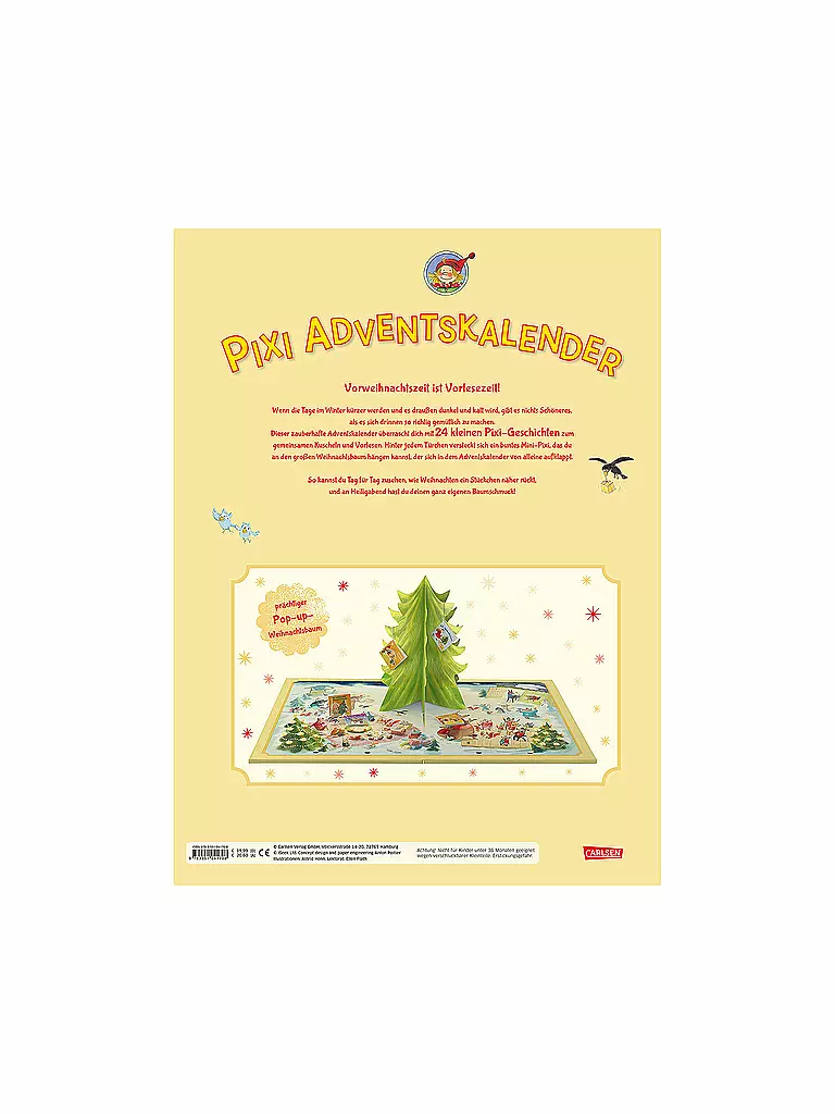 CARLSEN VERLAG | Pixi Adventskalender mit Weihnachtsbaum 2018 (24x Mini-Pixi Bücher) | transparent