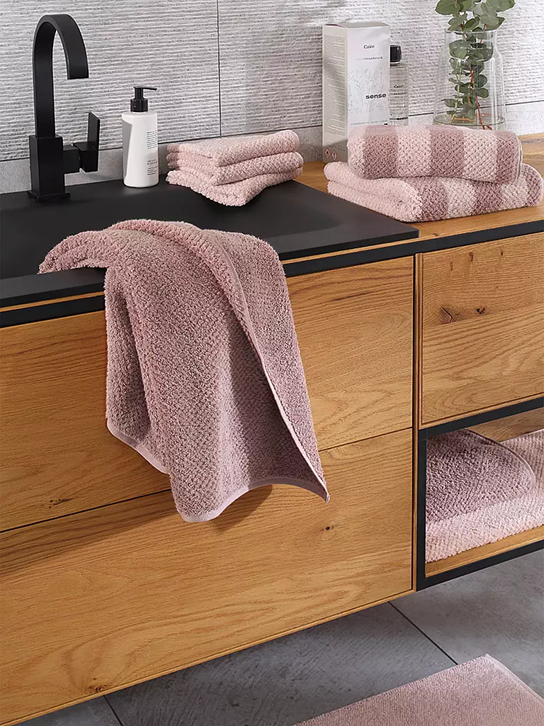 CAWÖ | Duschtuch PURE STRIPES 80x150cm Vintage Rose  | rosa