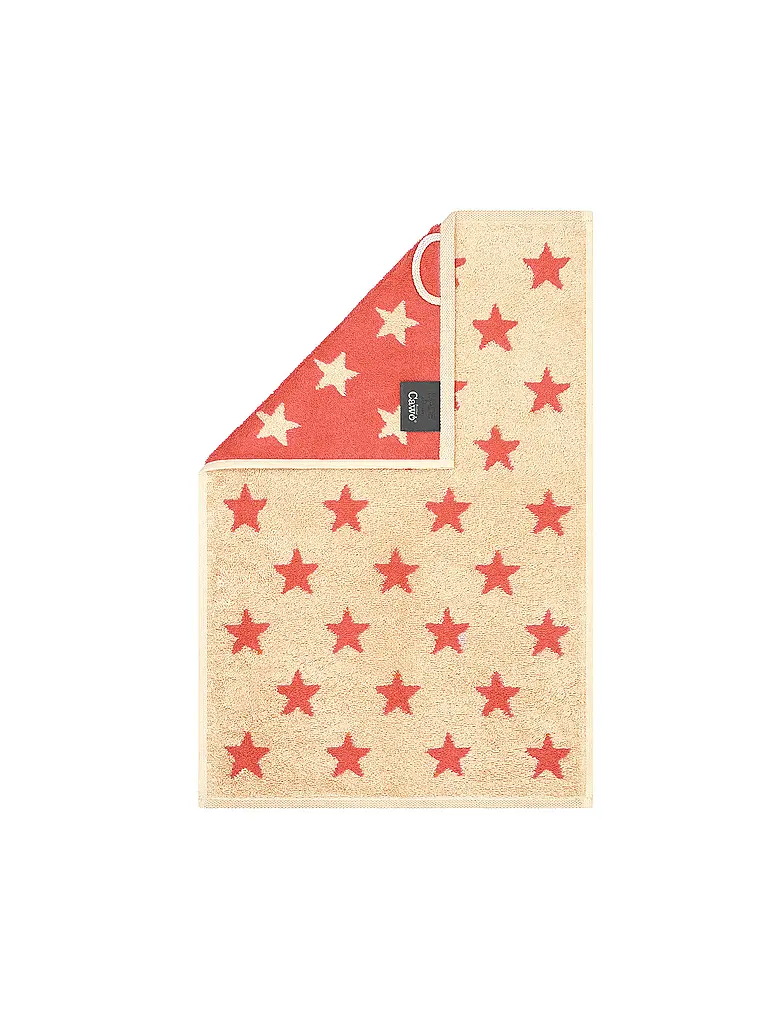 CAWÖ | Gästetuch NEW STAR 30x50cm Beige/Pink | rot