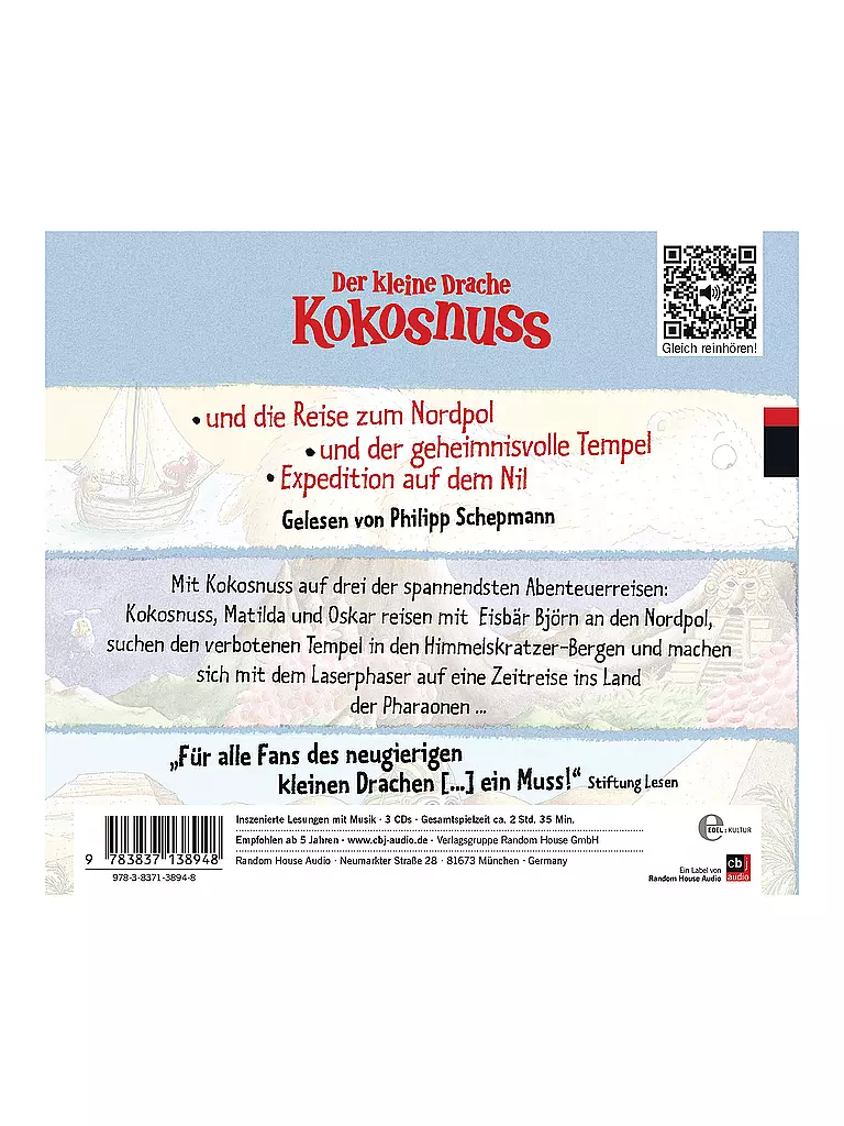 CD HÖRBUCH | Hörbuch - Der kleine Drache Kokosnuss entdeckt die Welt | transparent