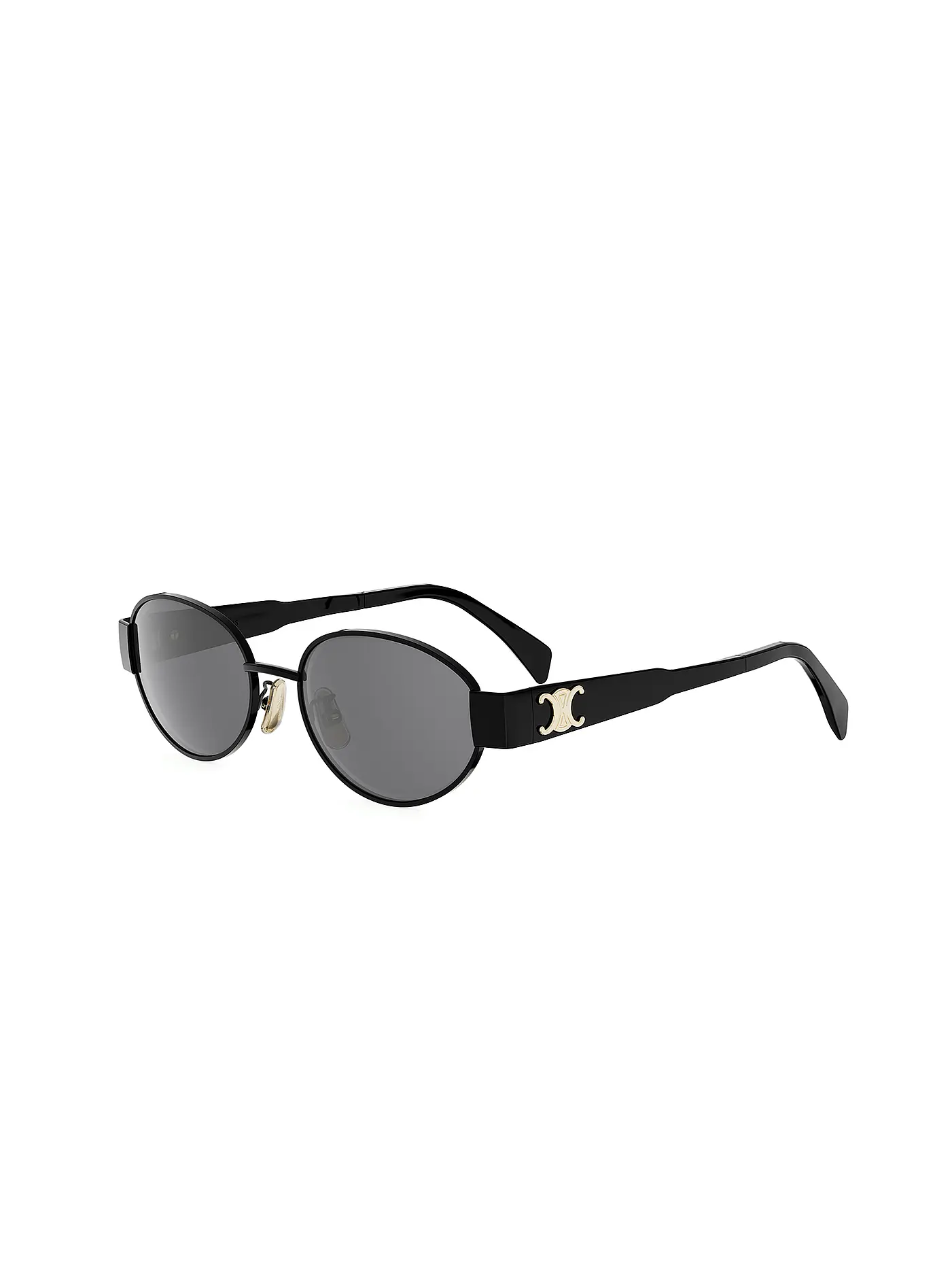 CELINE | Metal Triomphe silber ovale Sonnenbrille | schwarz