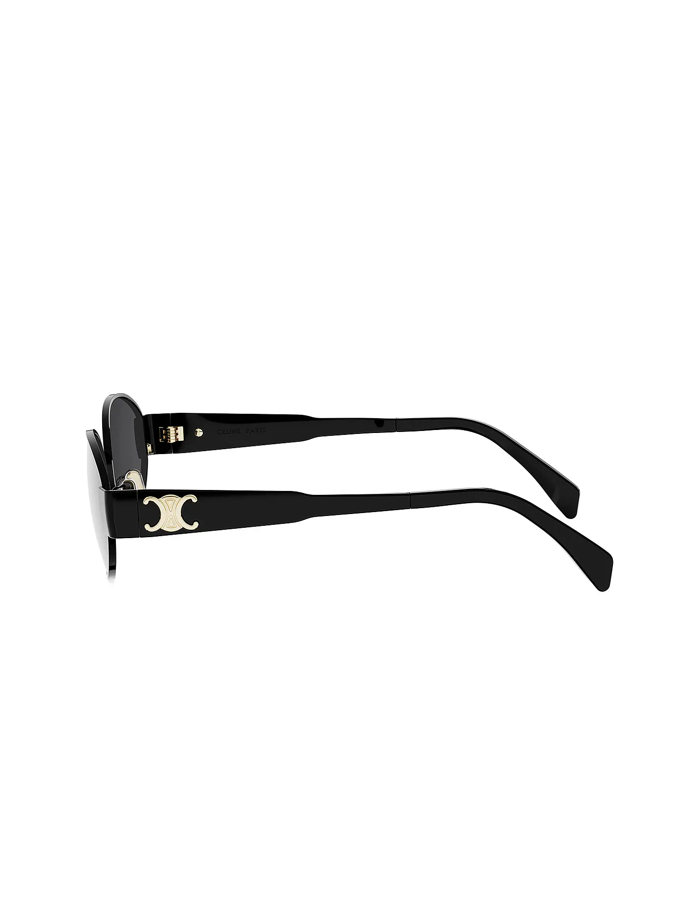 CELINE | Metal Triomphe schwarze ovale Sonnenbrille | schwarz