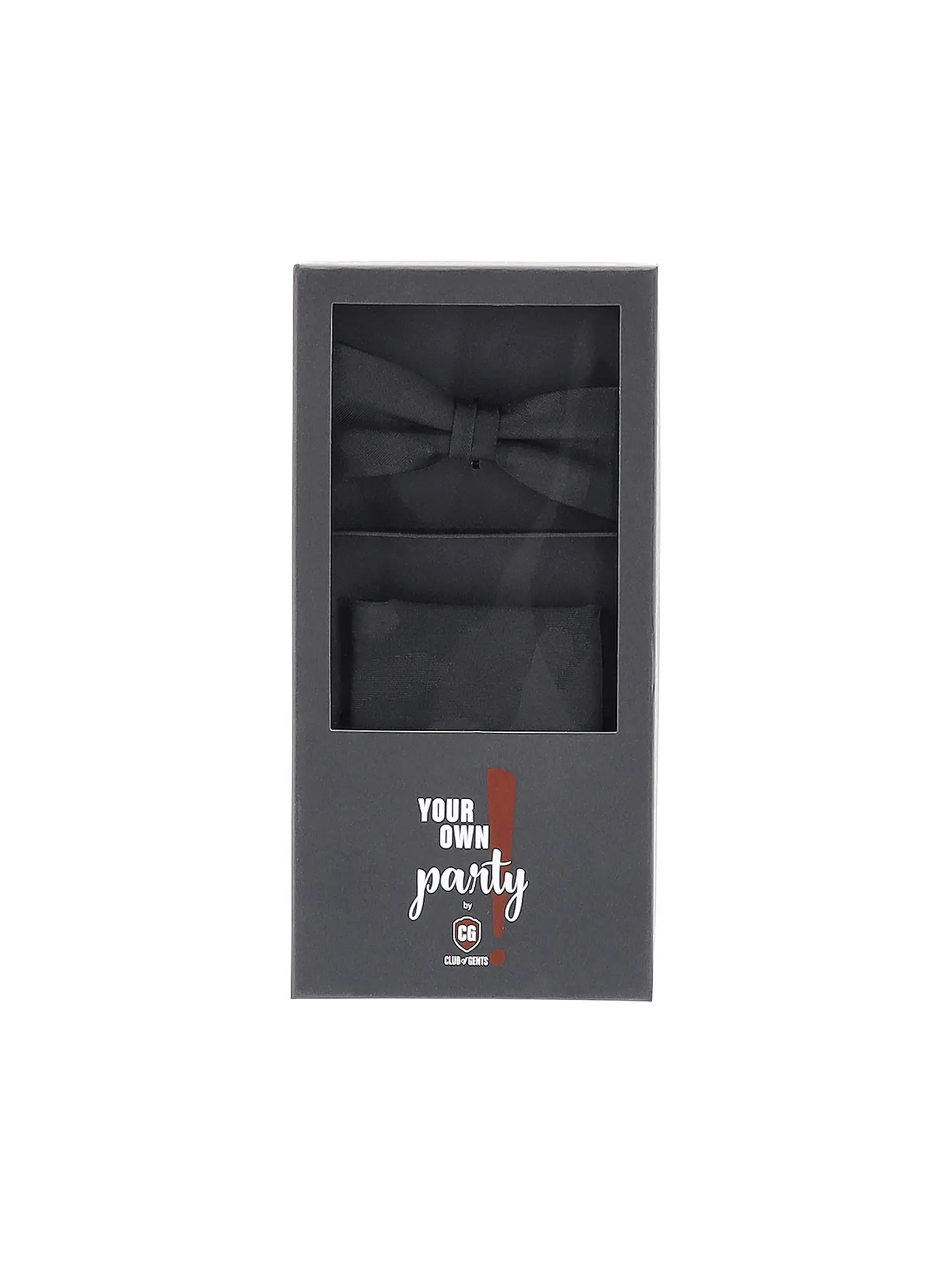 CG - CLUB OF GENTS | Geschenkset Fliege und Stecktuch | schwarz