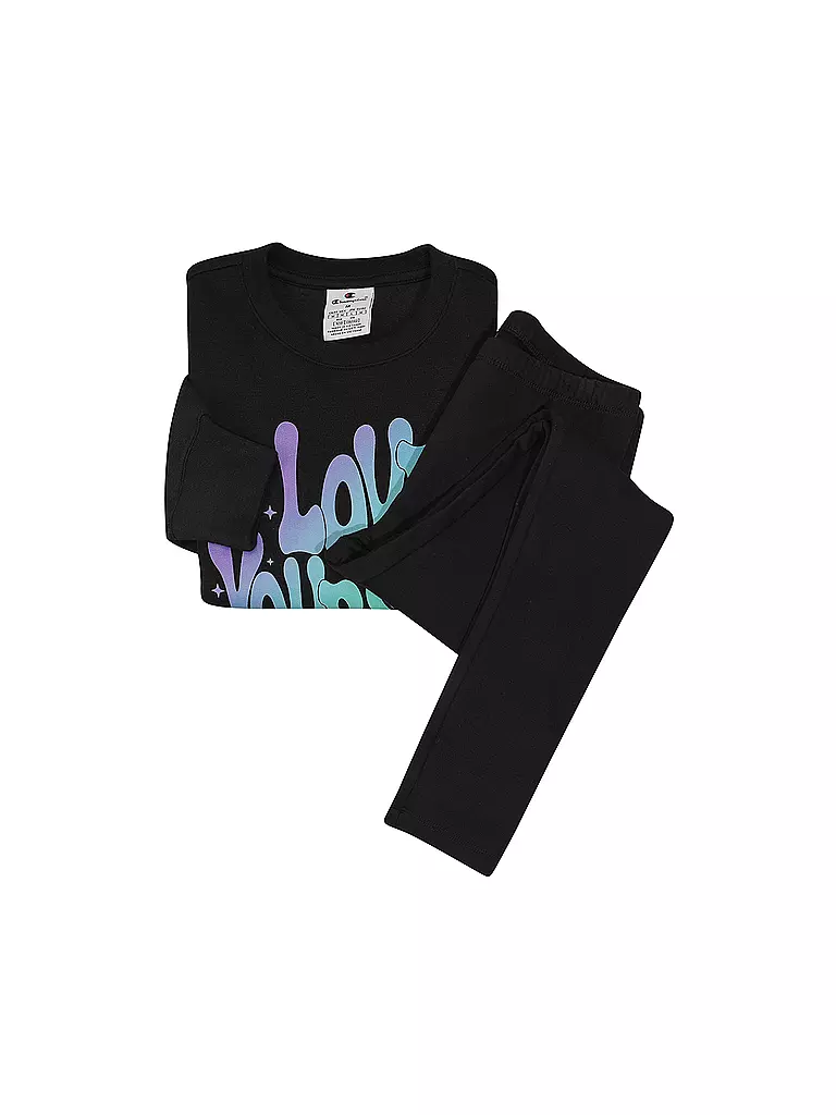 CHAMPION | Mädchen Sweater und Jogginghose | schwarz