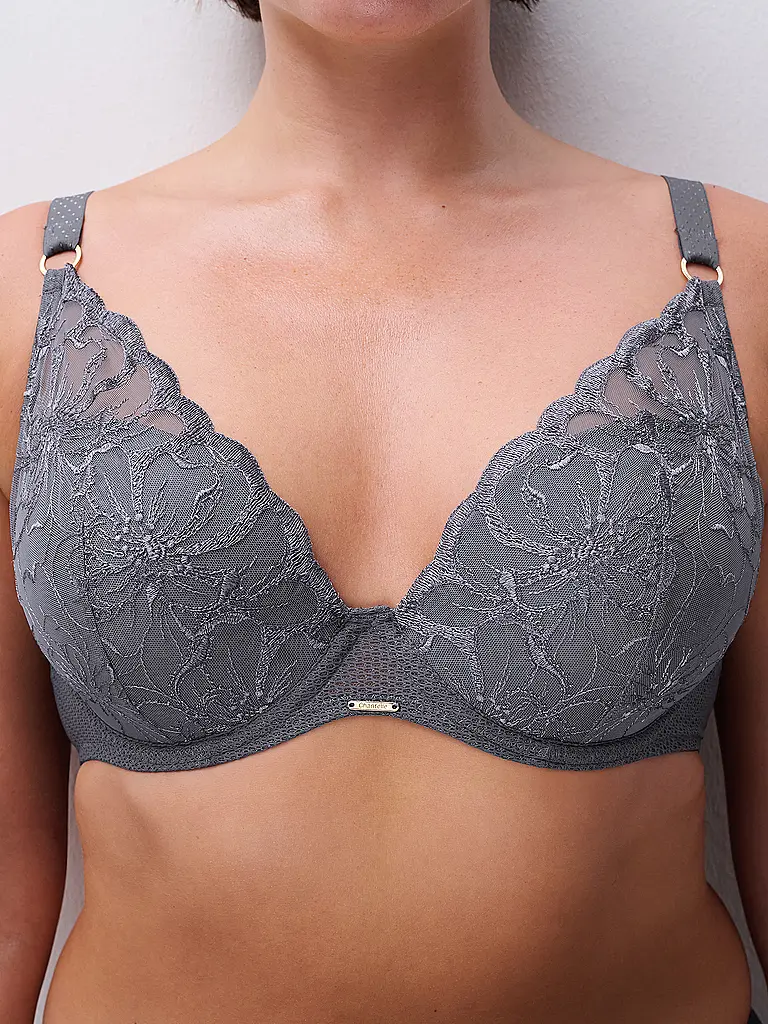 CHANTELLE | BH mit Bügel FLEURS fancy grey | 