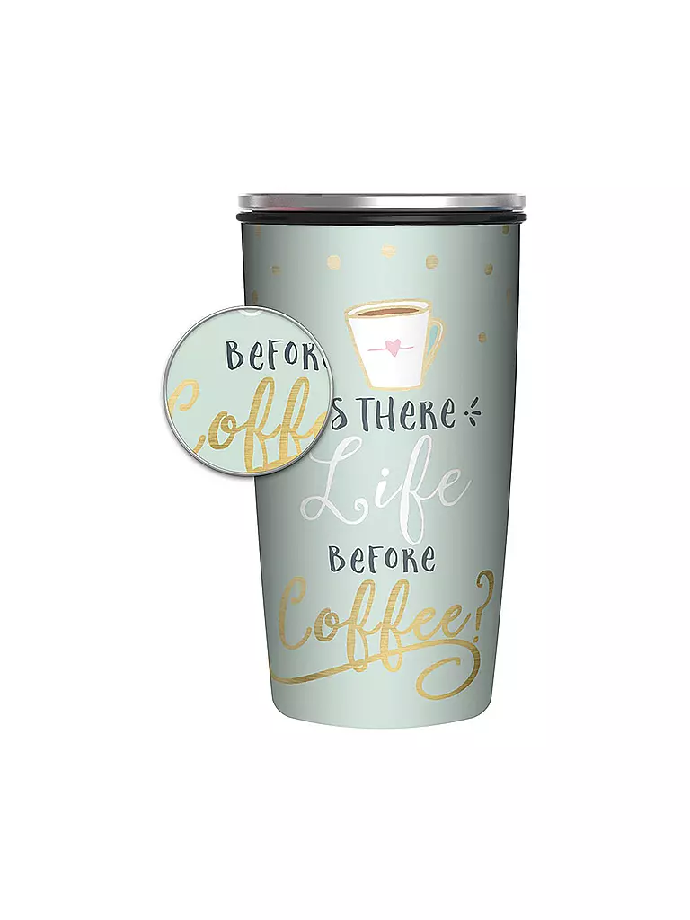 CHIC.MIC | Bamboo Slide Cup "Life before Coffee" 420ml | bunt