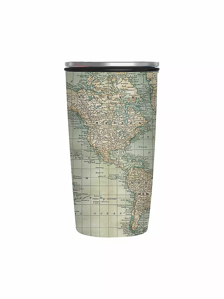 CHIC.MIC | Bamboo-Slide-Cup 400ml (Antique Map) | bunt