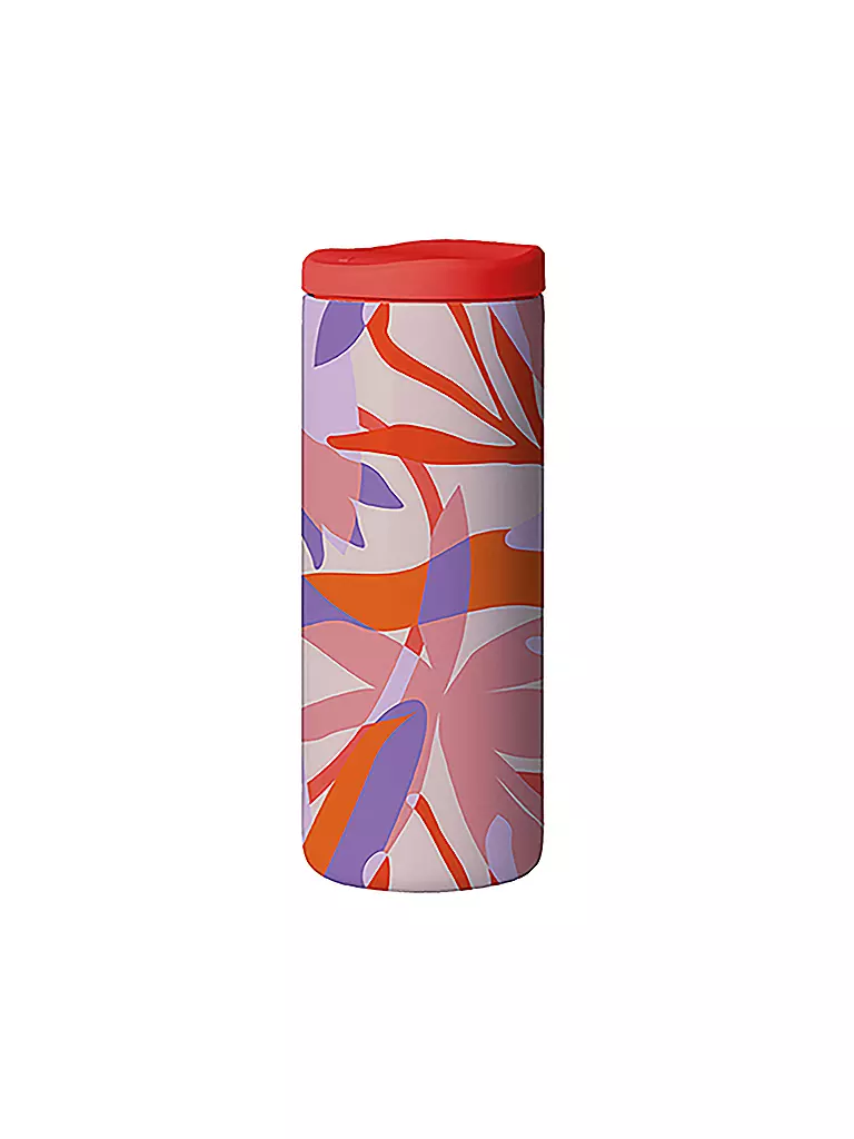 CHIC.MIC | Thermosbecher - Edelstahlbecher Slide Cup NEO 0,35l  Exotic Flowers | koralle