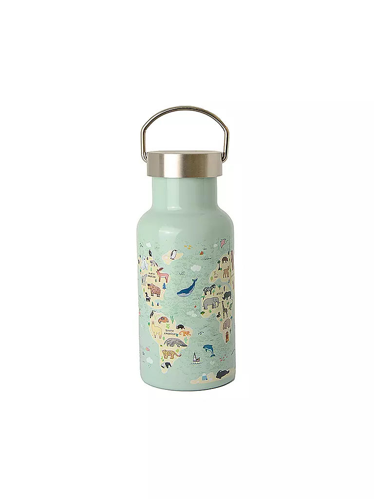 CHIC.MIC | Thermosflasche bioloco sky kids 350ml Animal Map | mint