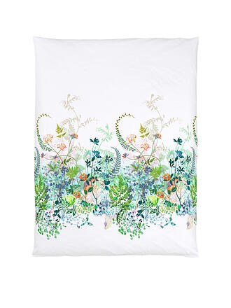 CHRISTIAN FISCHBACHER | Satin Deckenbezug SPRING BREEZE 140x200cm Weiss/Blumen