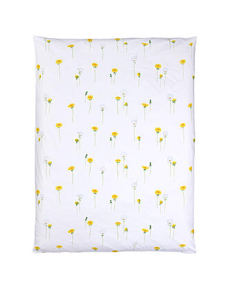 CHRISTIAN FISCHBACHER | Satin Deckenbezug PUSTEBLUME 140x200cm Weiss/Gelb