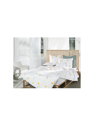 CHRISTIAN FISCHBACHER | Satin Deckenbezug PUSTEBLUME 140x200cm Weiss/Gelb