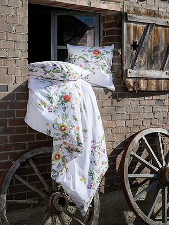 CHRISTIAN FISCHBACHER | Satin Kissenbezug GARLAND 70x90cm Weiss/Blumen