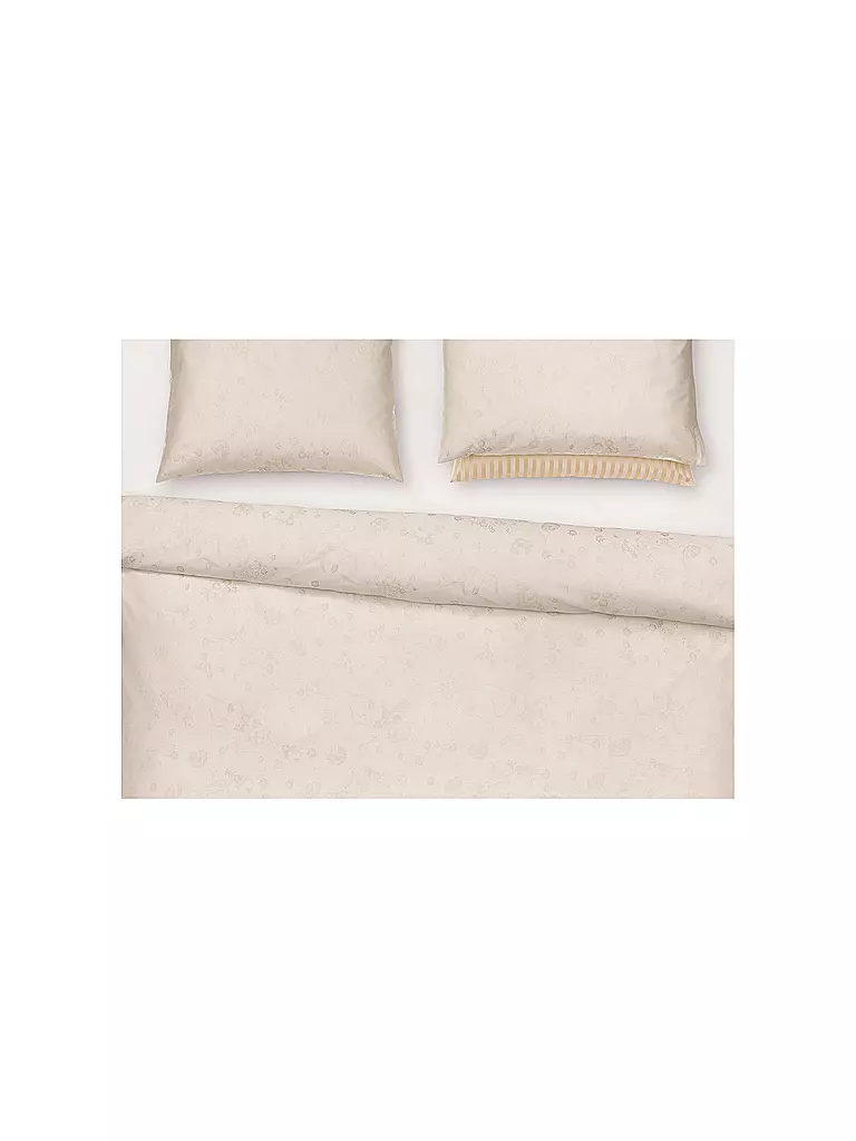 CHRISTIAN FISCHBACHER | Jacquard Deckenbezug FIORI PASTELLO 140x200cm Ivory | rosa