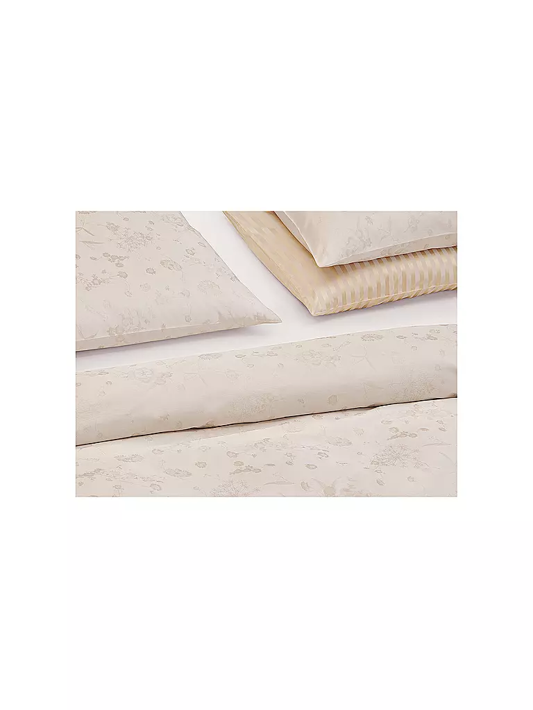 CHRISTIAN FISCHBACHER | Jacquard Deckenbezug FIORI PASTELLO 140x200cm Ivory | rosa