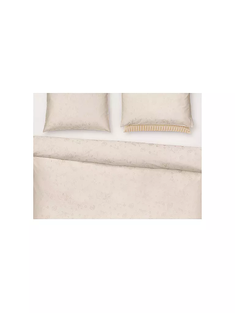 CHRISTIAN FISCHBACHER | Jacquard Kissenbezug FIORI PASTELLO 70x90cm Ivory | rosa