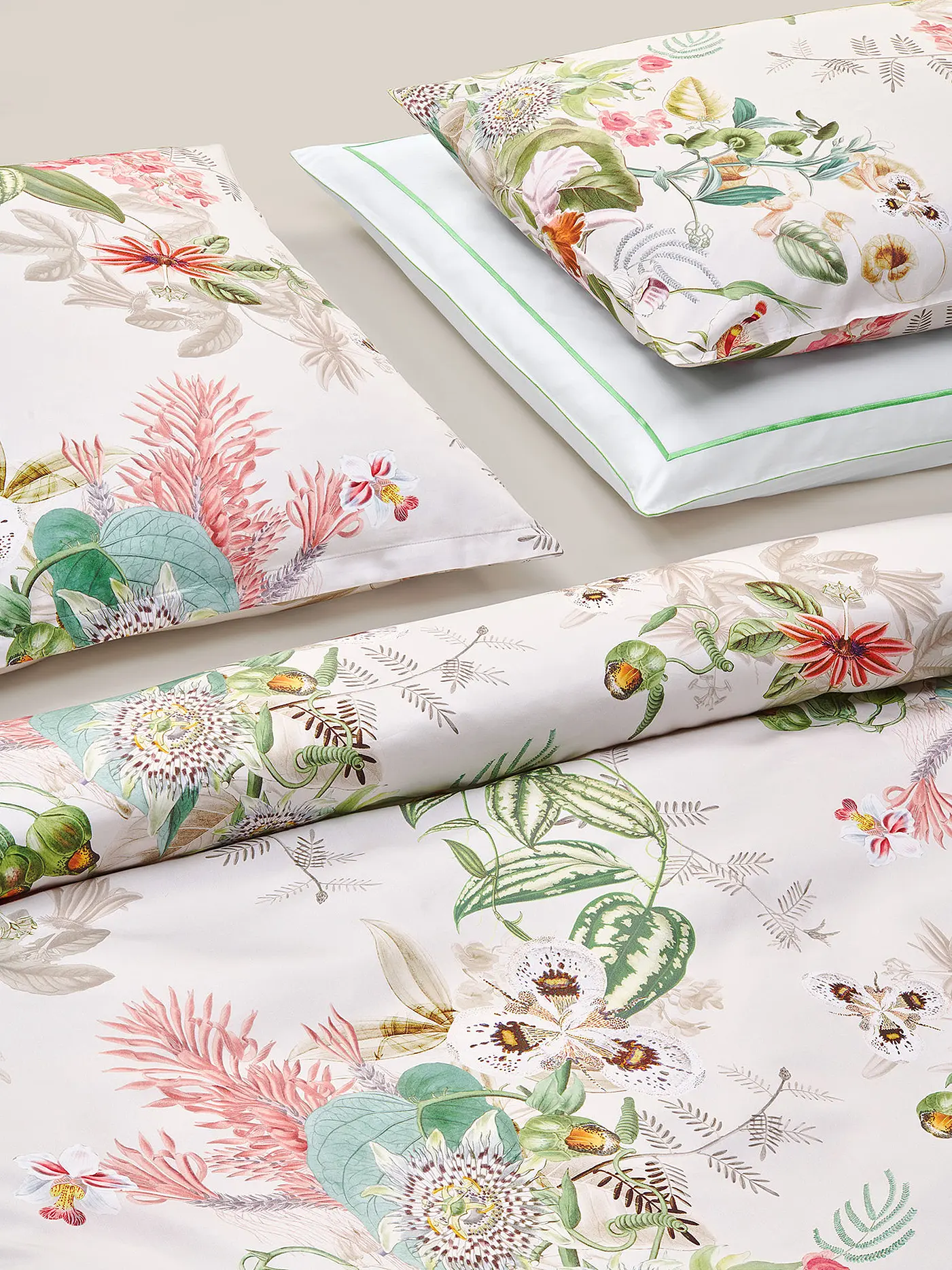 CHRISTIAN FISCHBACHER | Satin-Deckenbezug BOTANIC 140x200cm Weiss | weiss